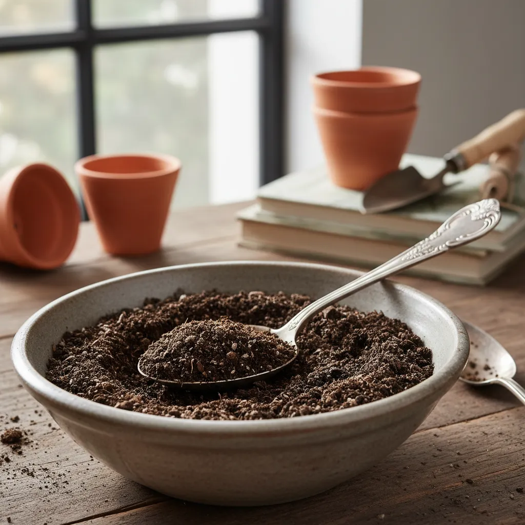 Healthy Garden Soil Texture Rich dark loamy soil texture close up for gardening