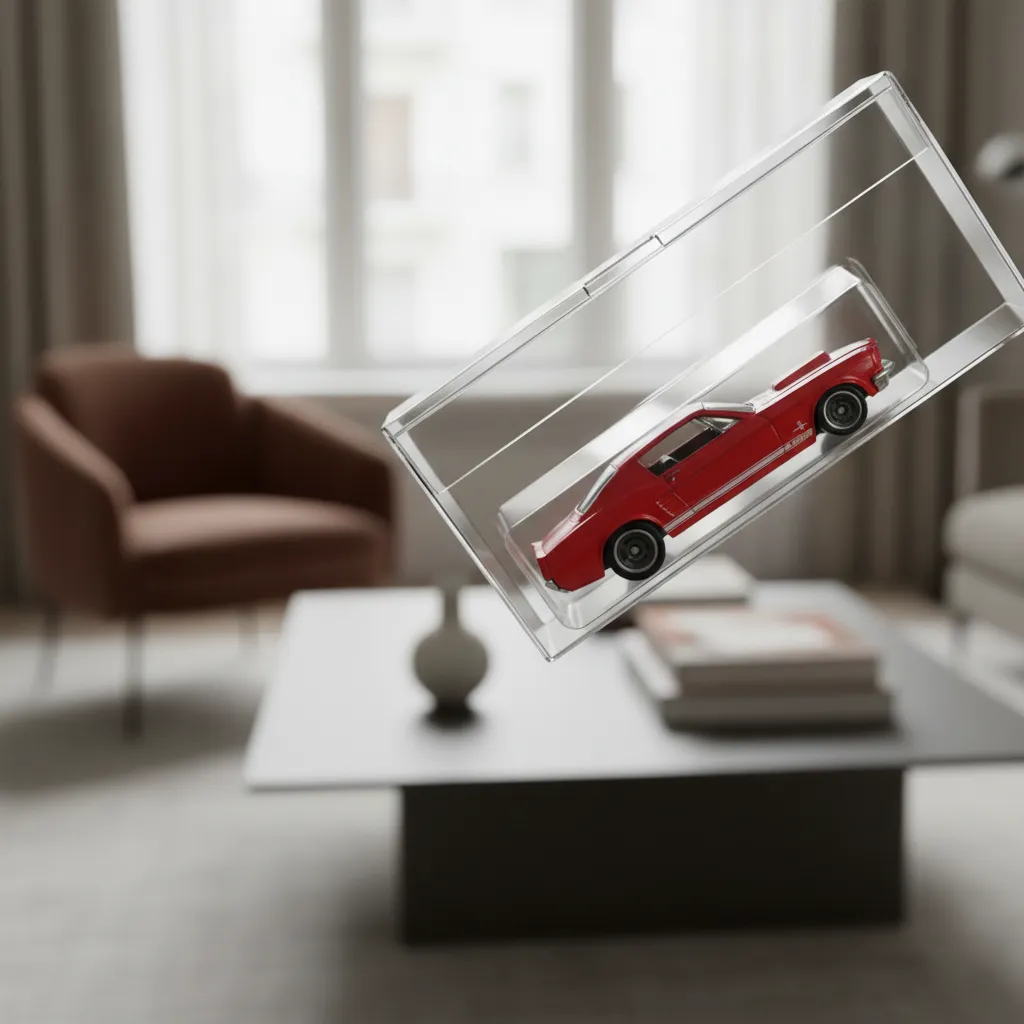 Using Protective Cases for Collectible Car Bouquets Sliding a hot wheels car into a protective plastic clamshell case