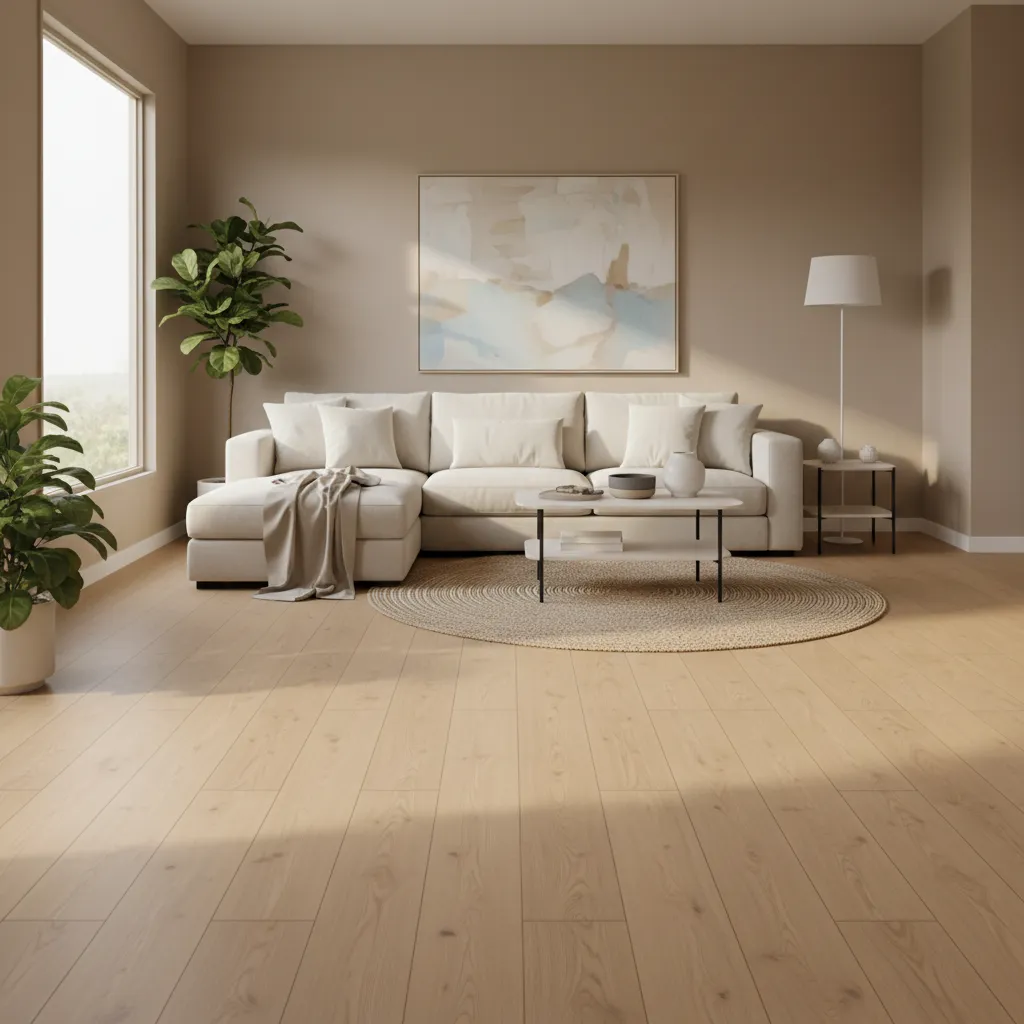 Light Oak Vinyl Plank Flooring Mobile Home Remodel Light oak luxury vinyl plank flooring installed in a bright modern mobile home living room