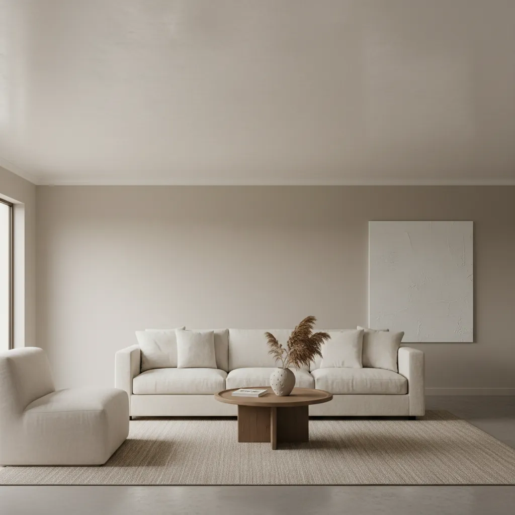 Smooth Skim Coated Ceiling Finish A perfectly smooth skim coated ceiling in a modern living room